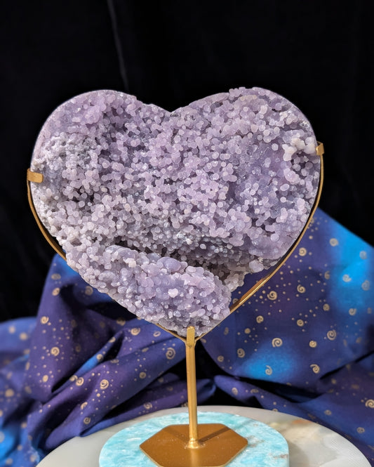 XL Sparkly Grape Agate Heart 