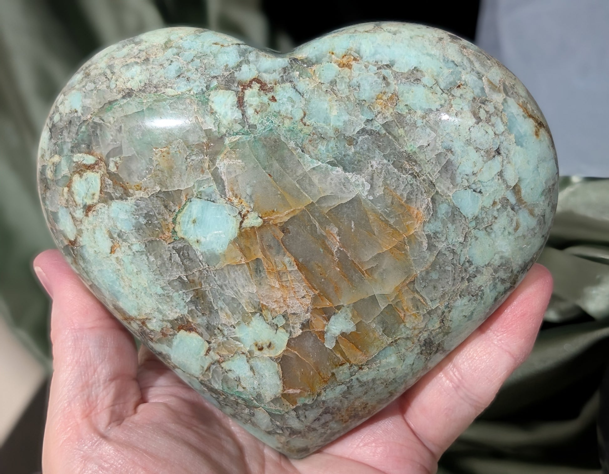 XL Turquoise in Quartz Heart 1G
