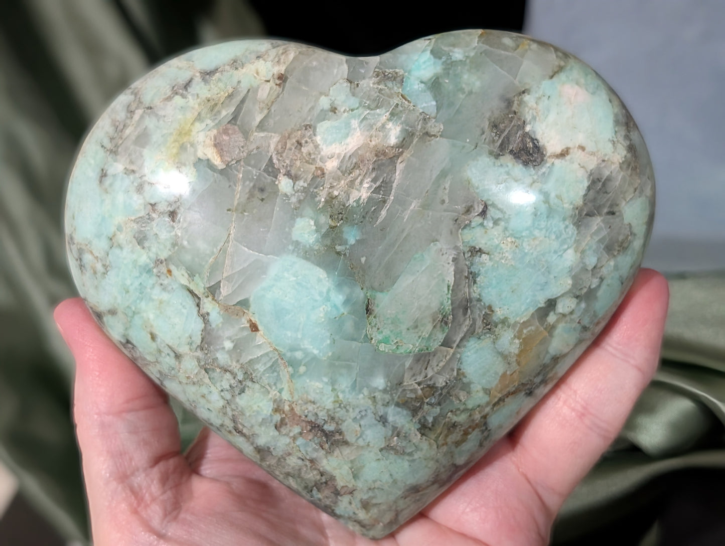 XL Turquoise in Quartz Heart 1J