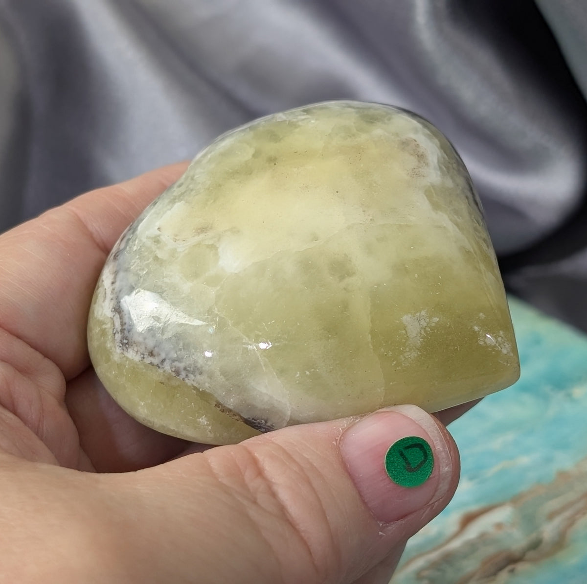 Yellow Brucite Heart