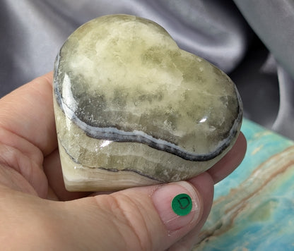 Yellow Brucite Heart