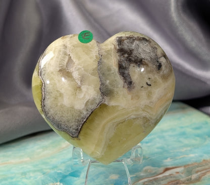 Yellow Brucite Heart