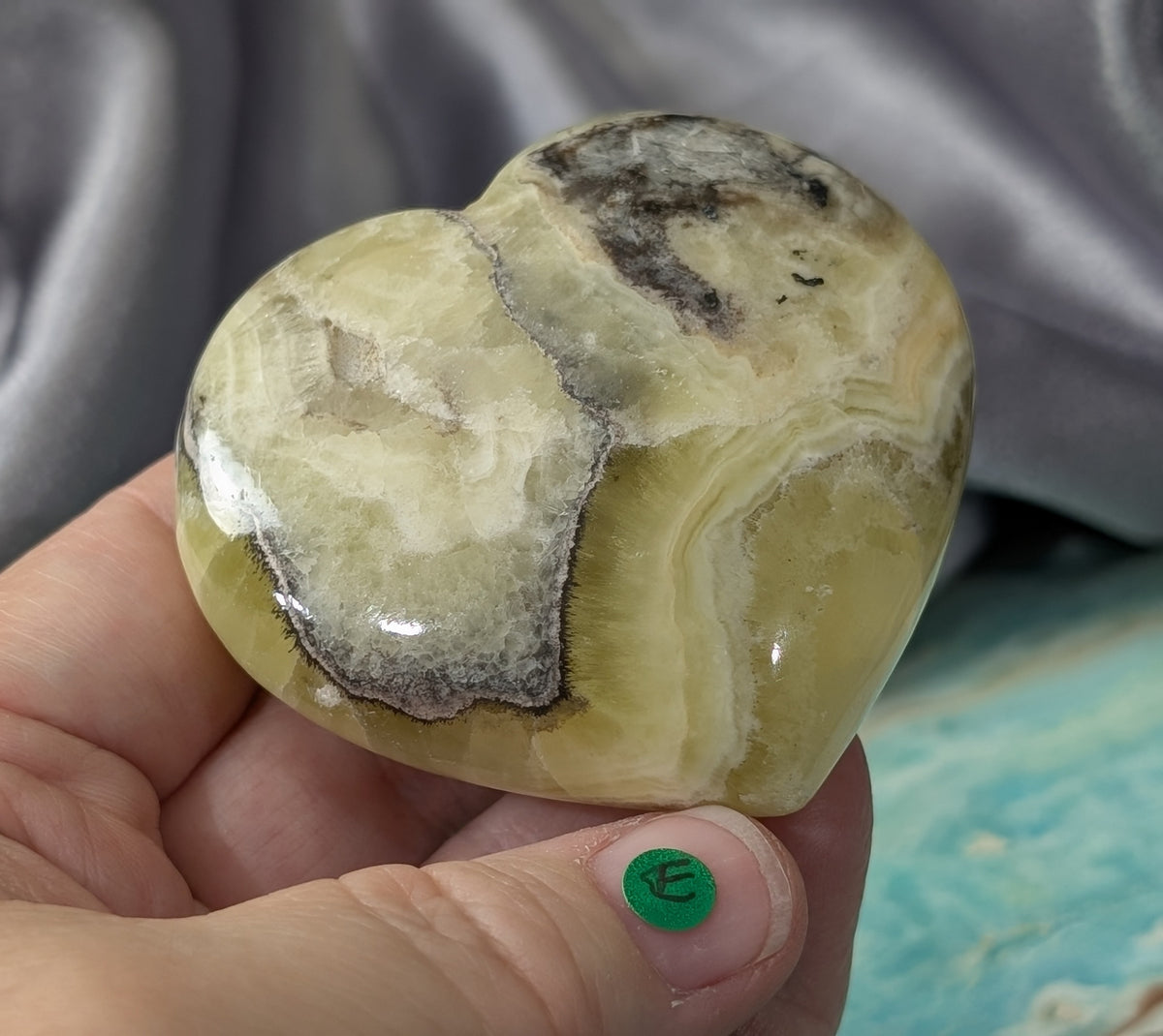 Yellow Brucite Heart