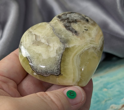 Yellow Brucite Heart