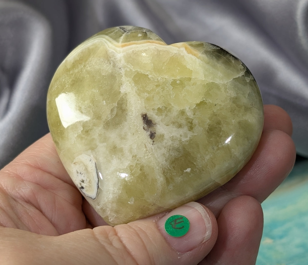 Yellow Brucite Heart