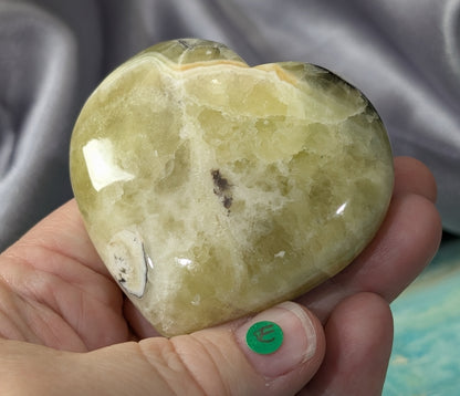 Yellow Brucite Heart