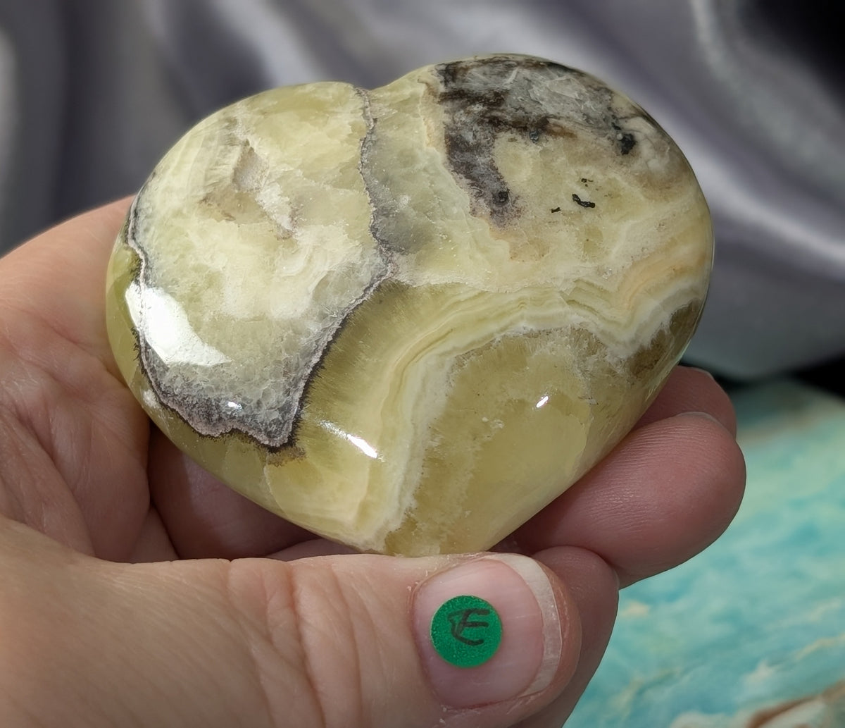 Yellow Brucite Heart