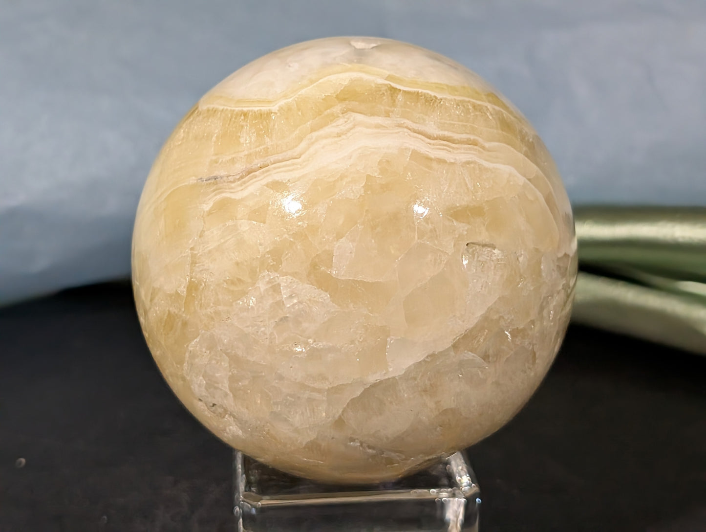 Yellow Brucite Sphere 1C