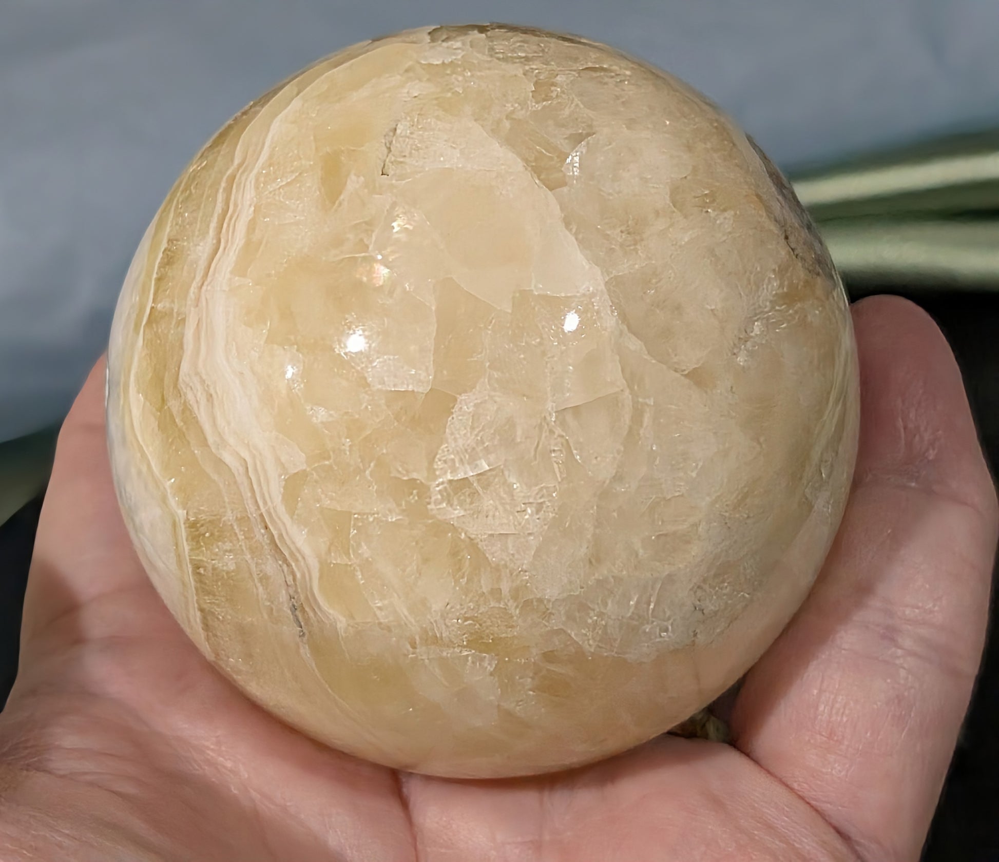 Yellow Brucite Sphere 1E