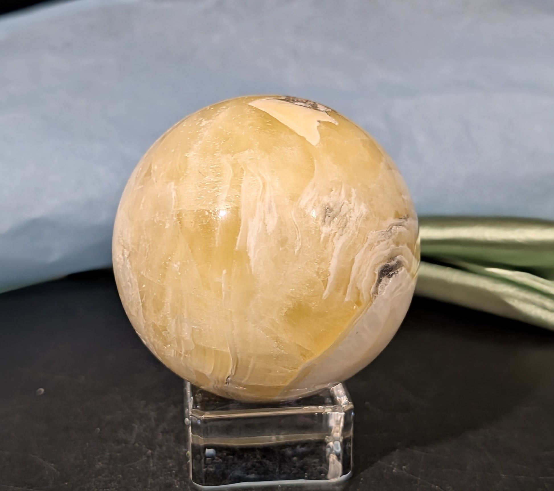 Yellow Brucite Sphere 1F