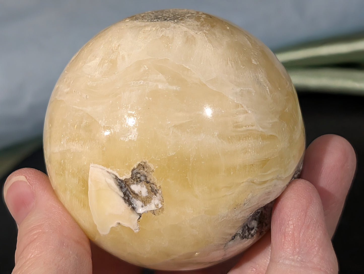 Yellow Brucite Sphere 1H