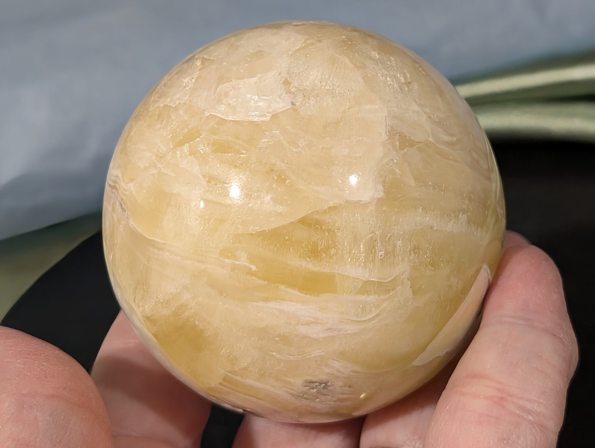 Yellow Brucite Sphere 1I