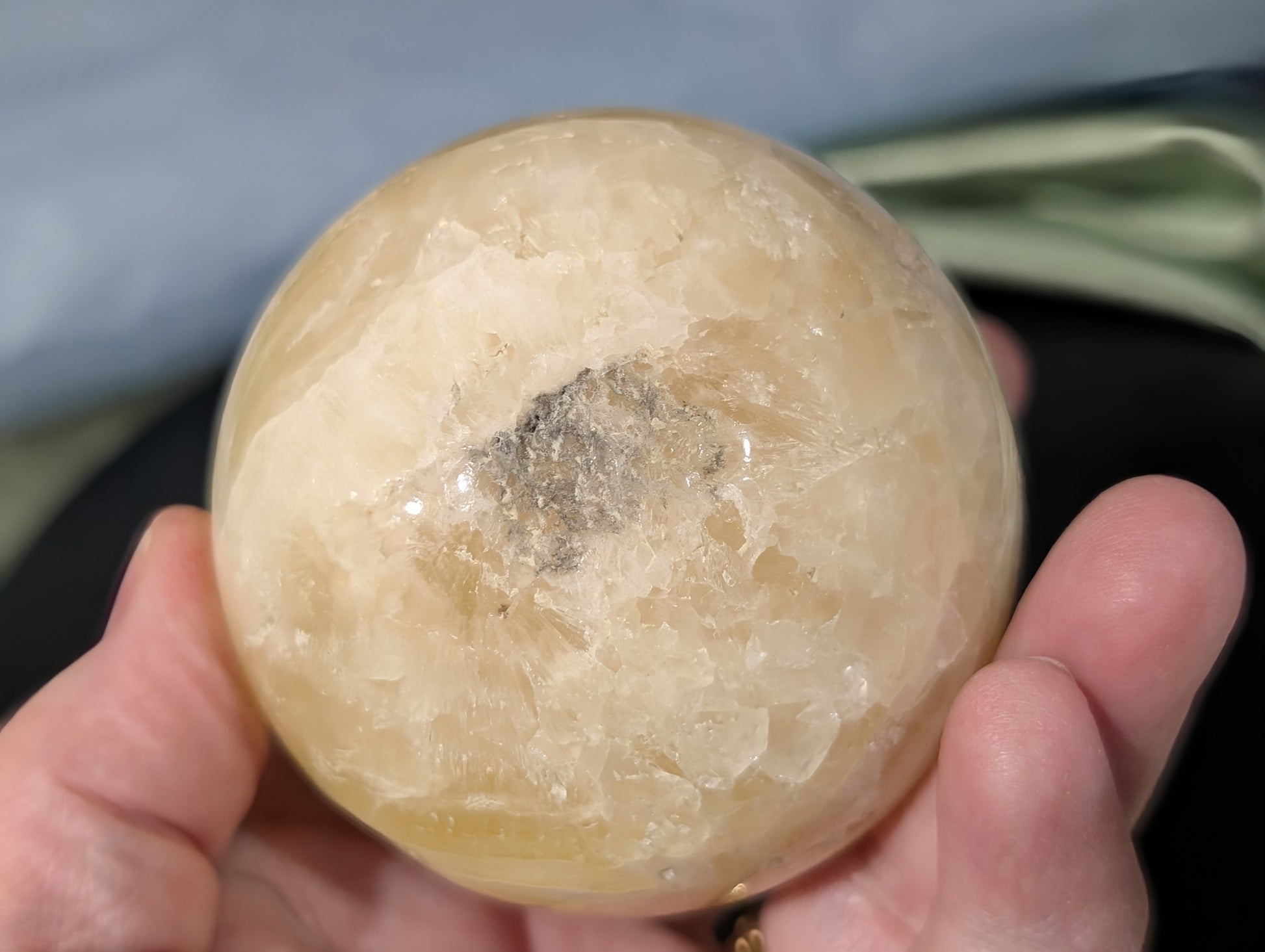 Yellow Brucite Sphere 1J