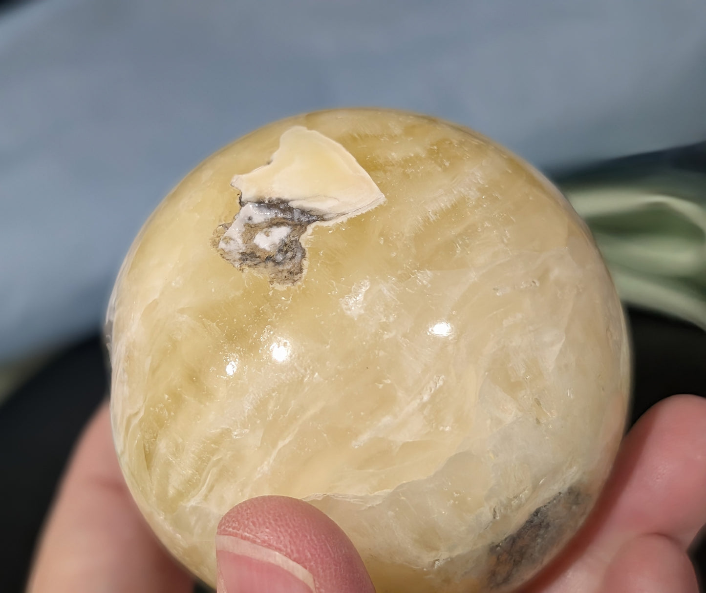 Yellow Brucite Sphere 1K