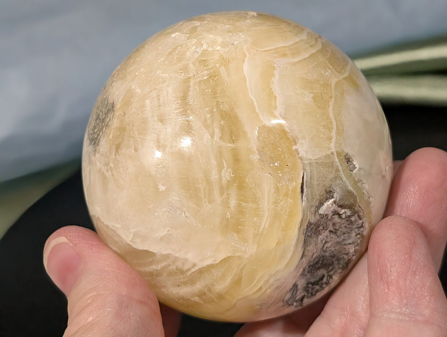 Yellow Brucite Sphere 1N