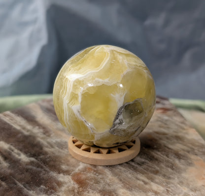 Yellow Brucite Sphere