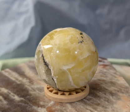 Yellow Brucite Sphere