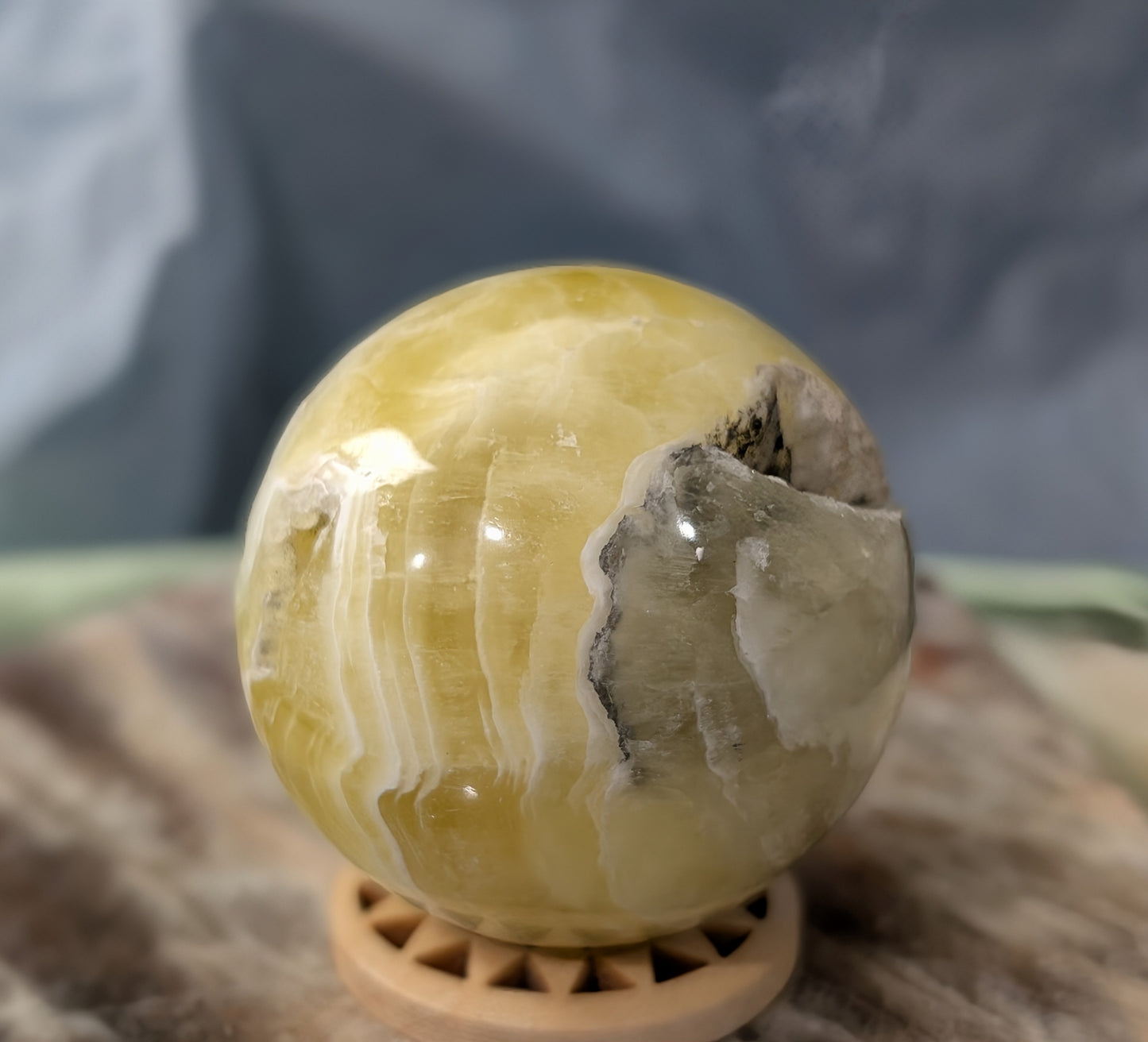 Yellow Brucite Sphere