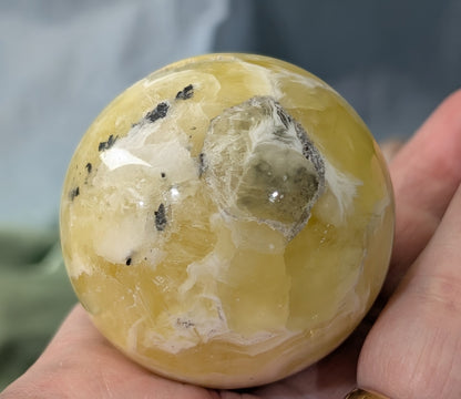 Yellow Brucite Sphere