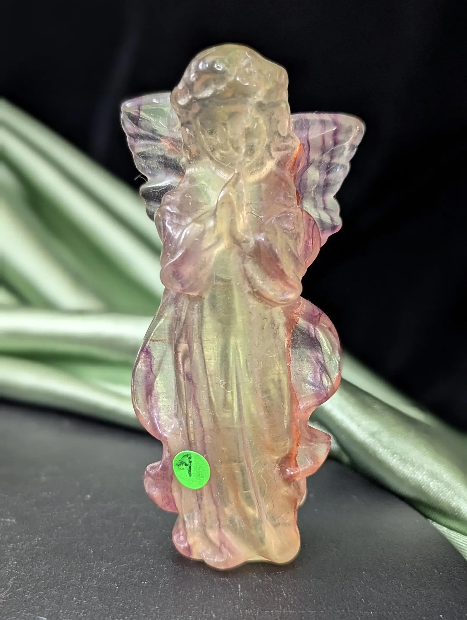 Yellow Fluorite Praying Angel Figurine