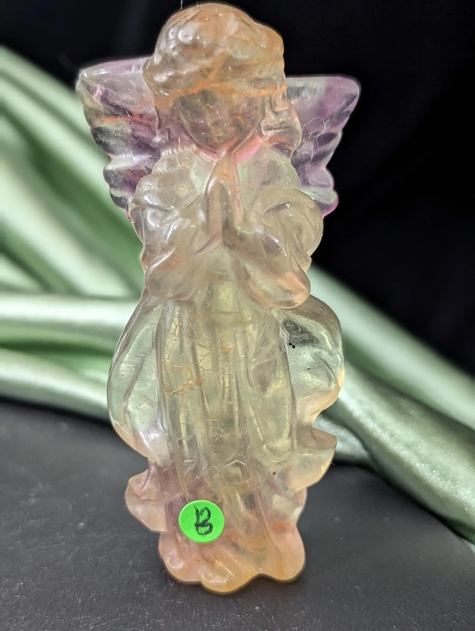 Yellow Fluorite Praying Angel Figurine
