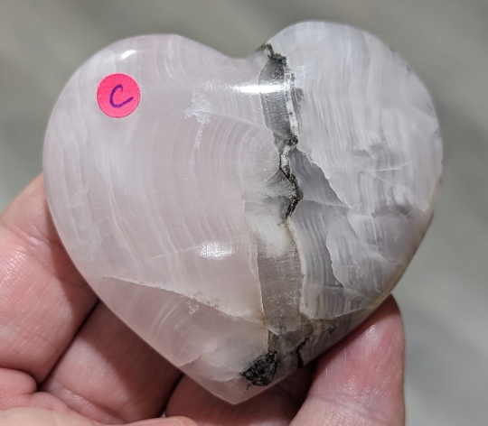 Smoky Mangano Calcite Palms and Hearts