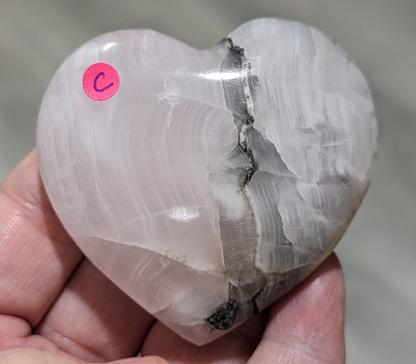 Smoky Mangano Calcite Palms and Hearts