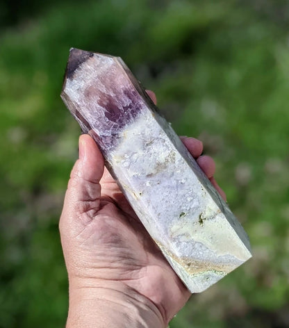 Feather Rainbow Fluorite and Agate Tower