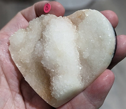 Hand Carved Druzy Sphalerite Hearts