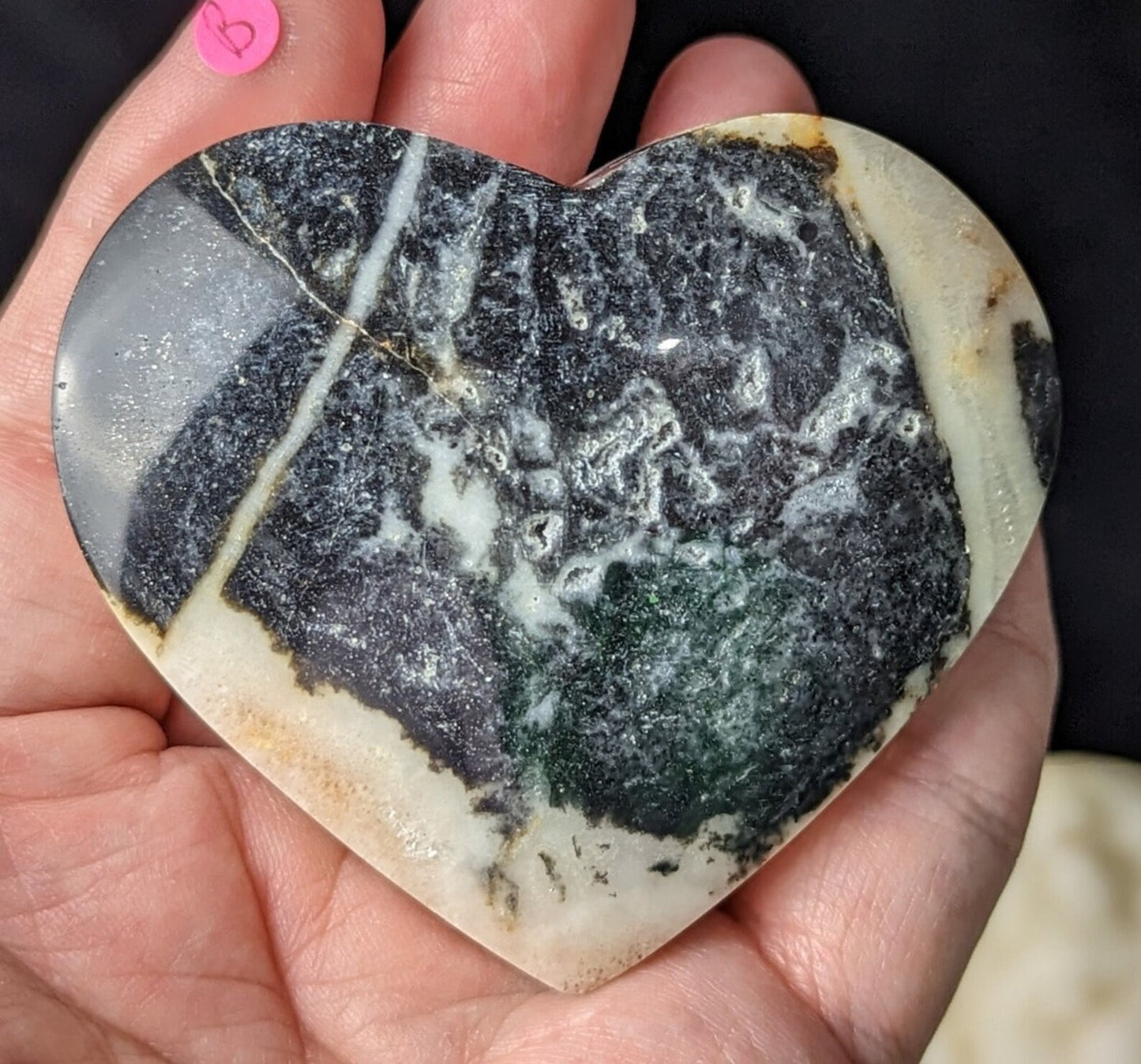 Hand Carved Druzy Sphalerite Hearts