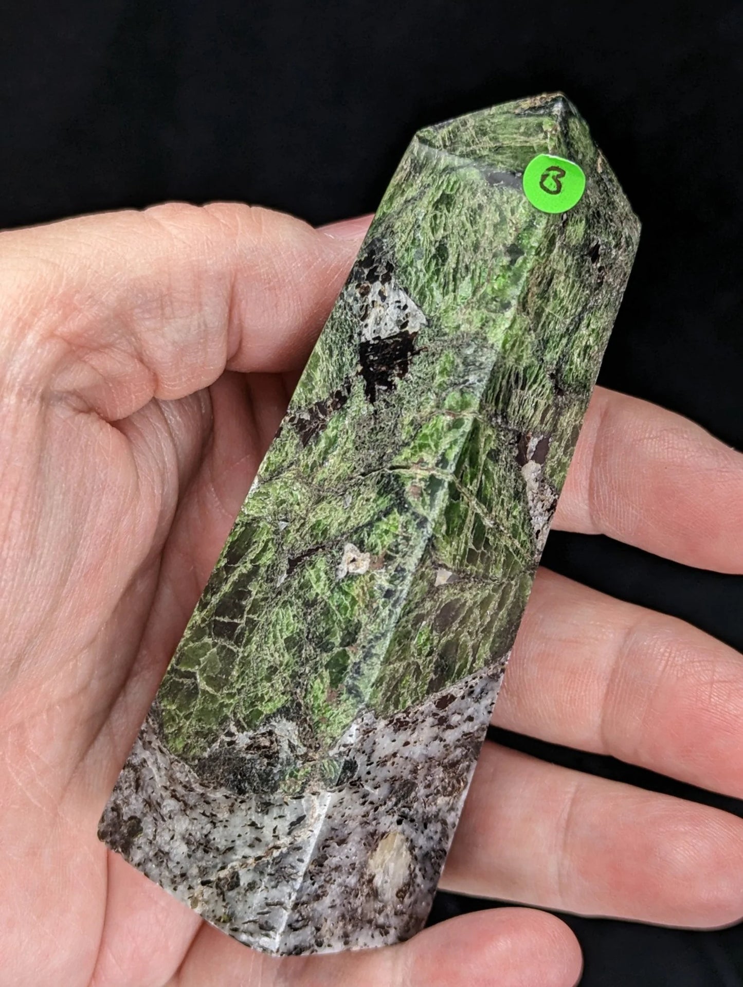 Rare Diopside Towers with Pyrite and Calcite Inclusions