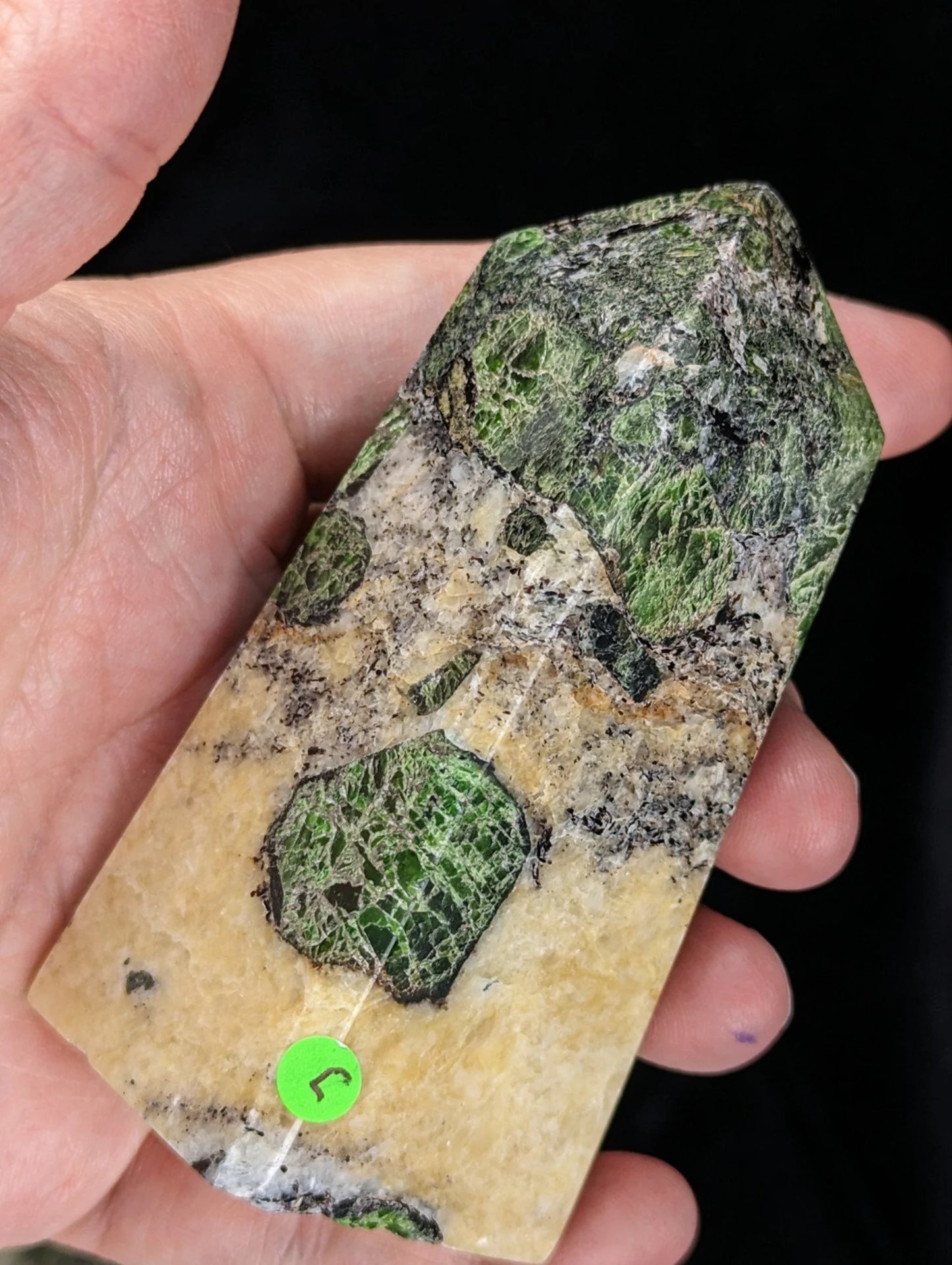 Rare Diopside Towers with Pyrite and Calcite Inclusions