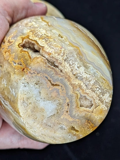 Extra Large Druzy Yellow Crazy Lace Agate Mushroom Carving