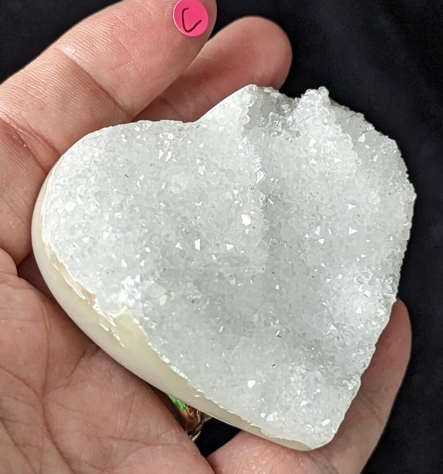 Hand Carved Druzy Sphalerite Hearts