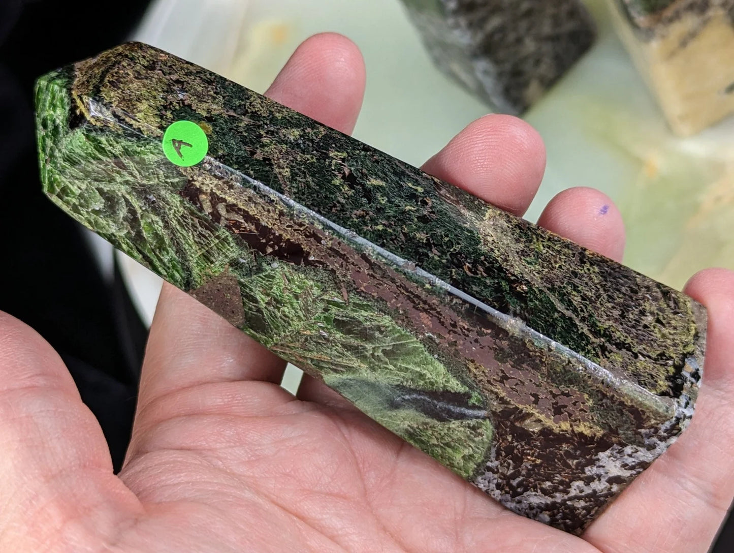 Rare Diopside Towers with Pyrite and Calcite Inclusions