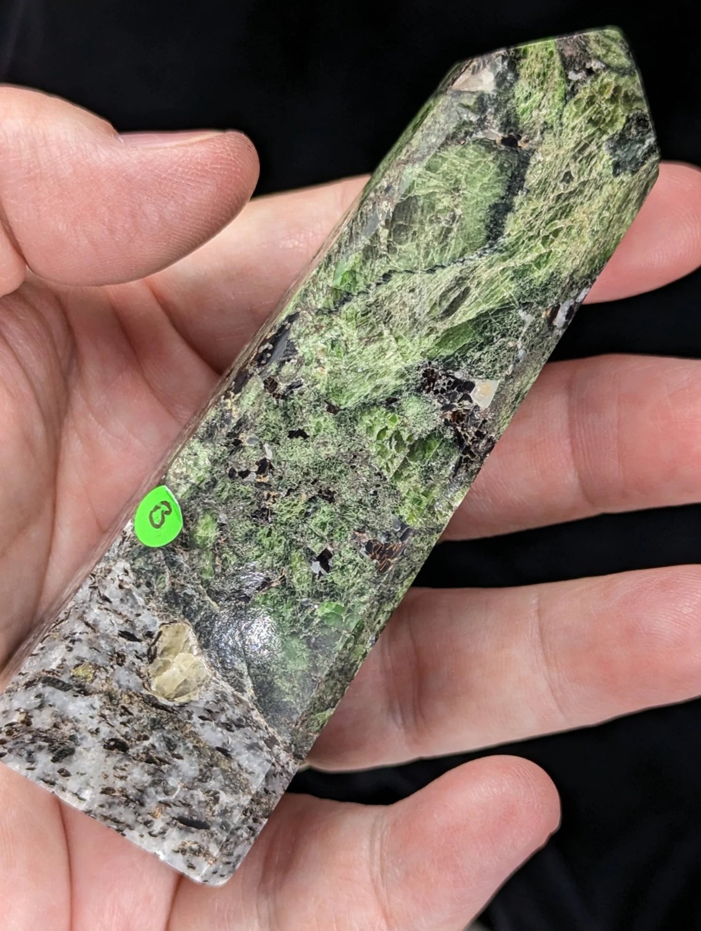 Rare Diopside Towers with Pyrite and Calcite Inclusions