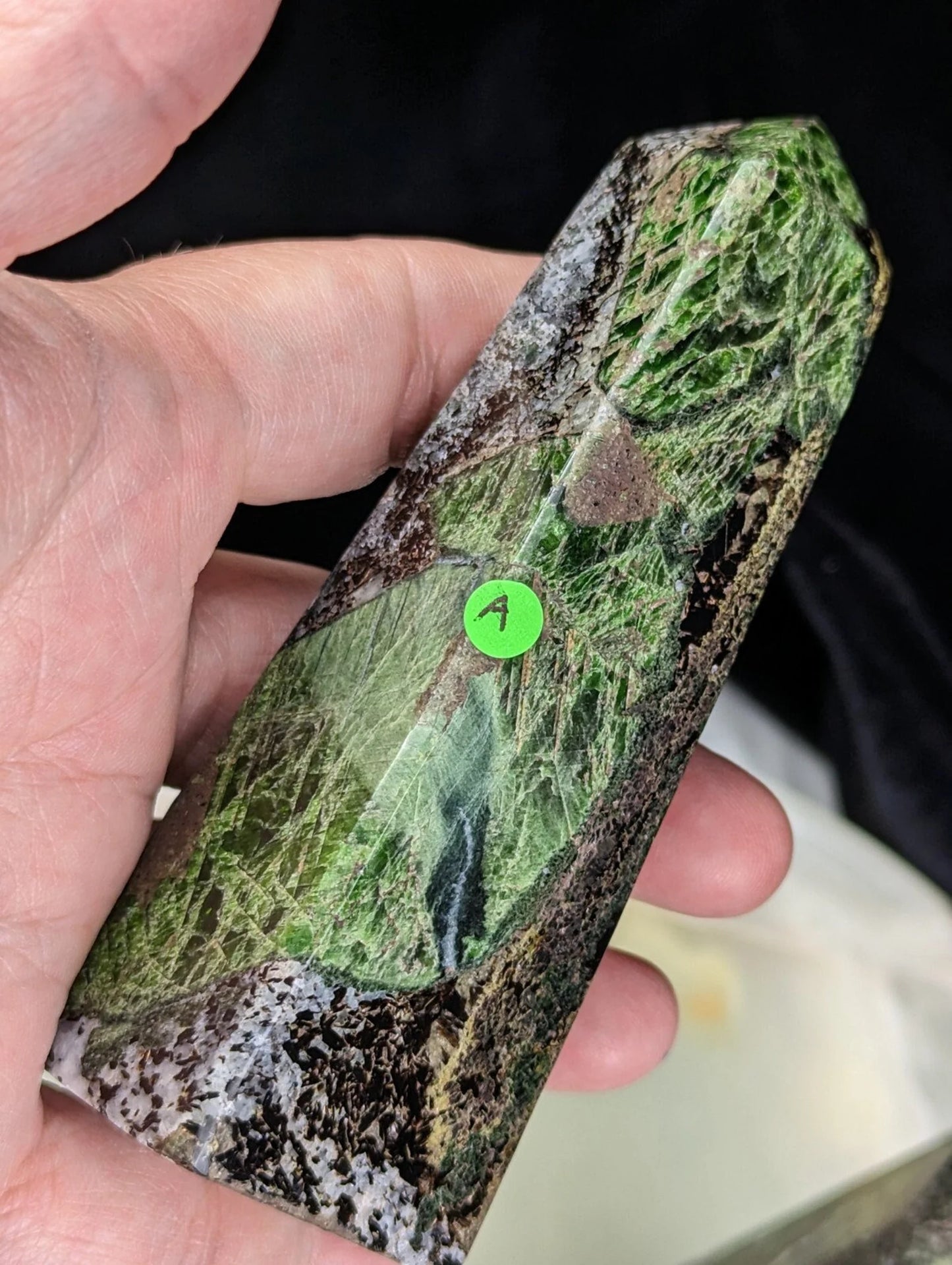 Rare Diopside Towers with Pyrite and Calcite Inclusions