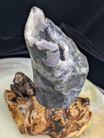 Indonesian Purple Moss Agate Geode Specimen