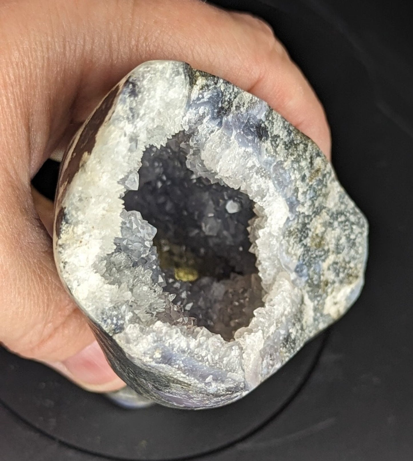 Indonesian Purple Moss Agate Geode Specimen