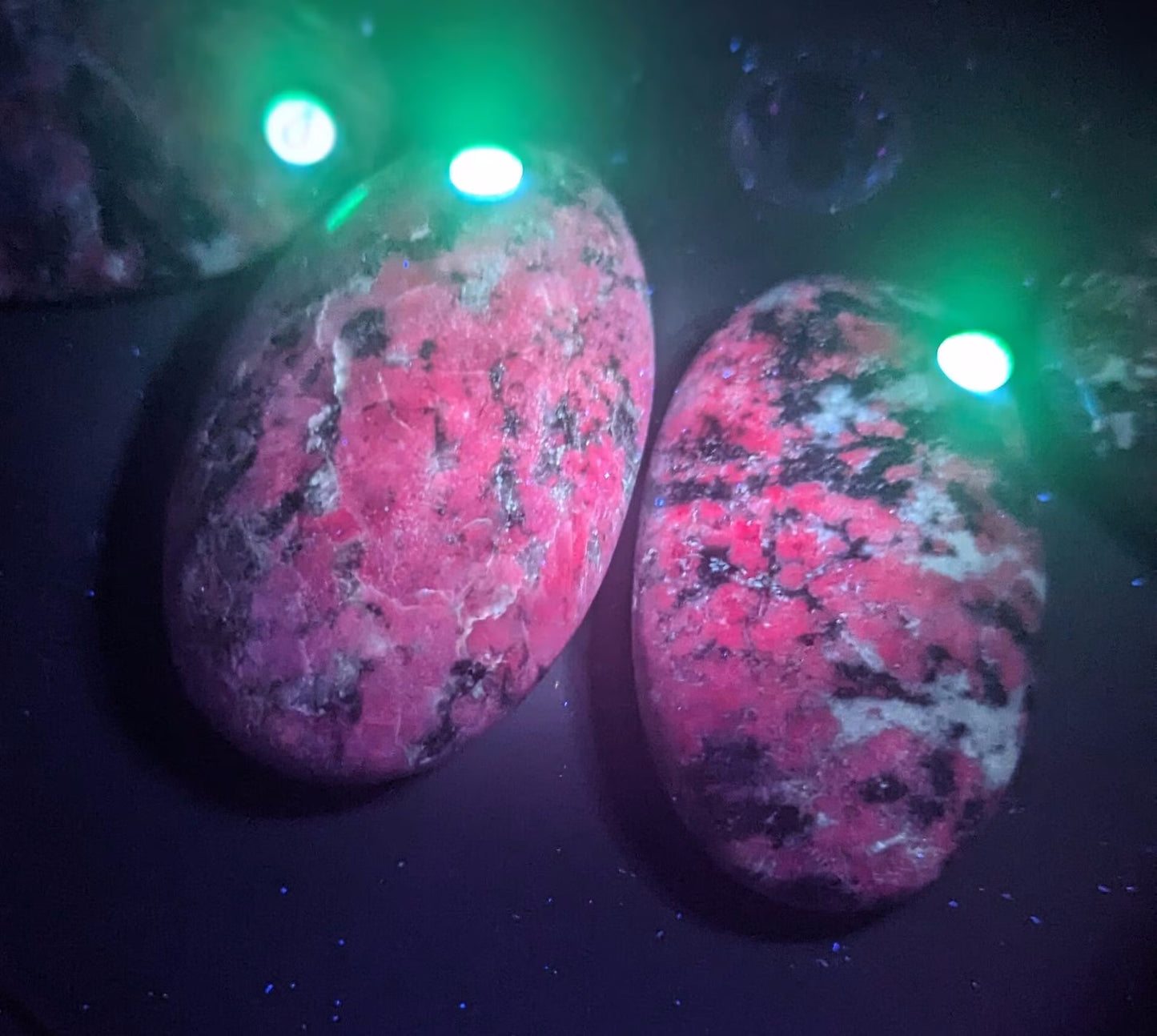 Ruby in Kyanite Palms Stones with Black Tourmaline