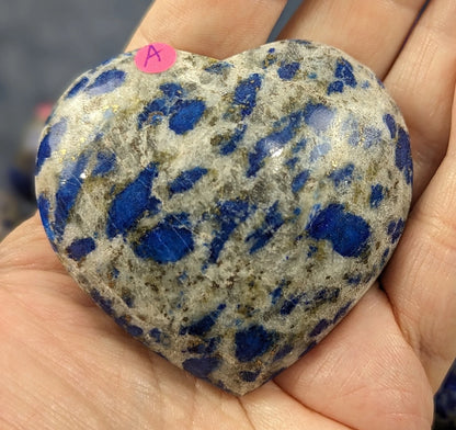 Natural Lazurite on Matrix Palms and Hearts