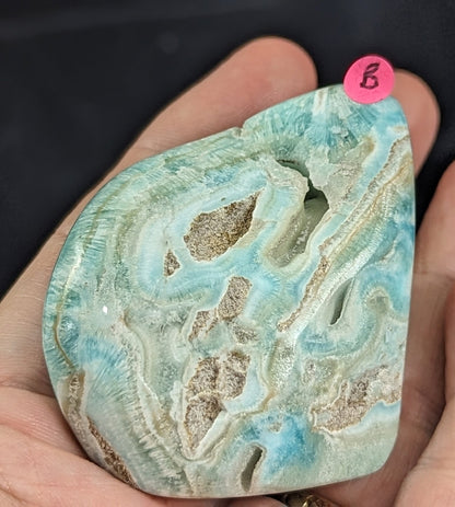 Natural Blue Aragonite With Smithsonite Freeform