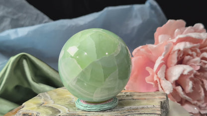 High Quality Natural Pistachio Calcite Sphere