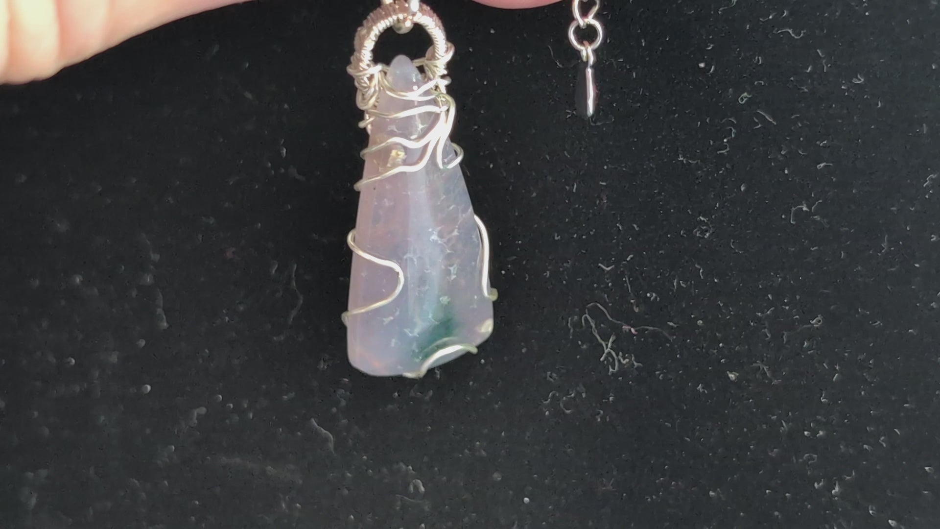 Wire Wrapped Grape Agate Pendant