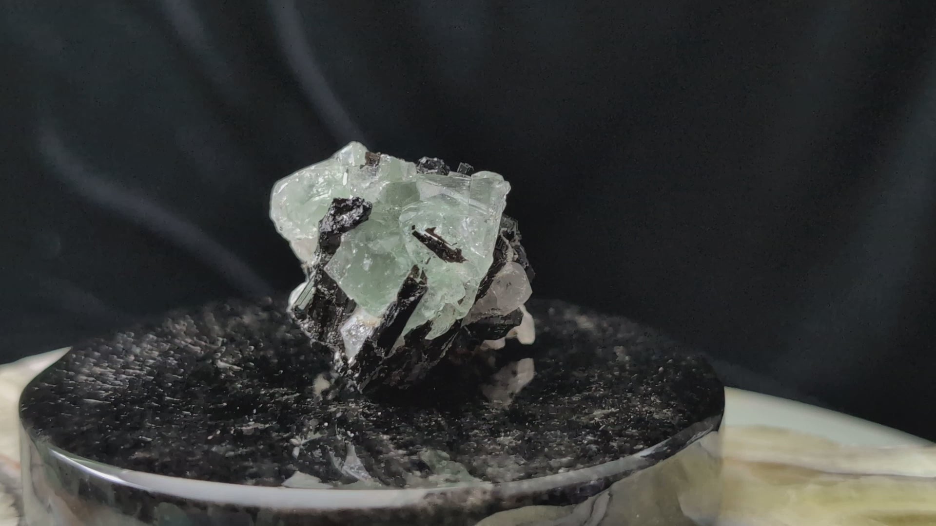 Fluorite with Black Tourmaline Specimen