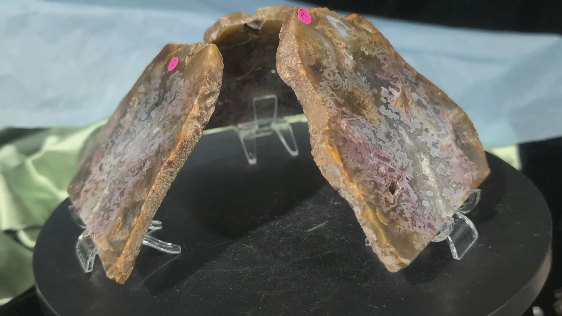 Polished Pink Moss Agate Slabs