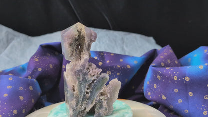 Sparkly Grape Agate Specimen Tower