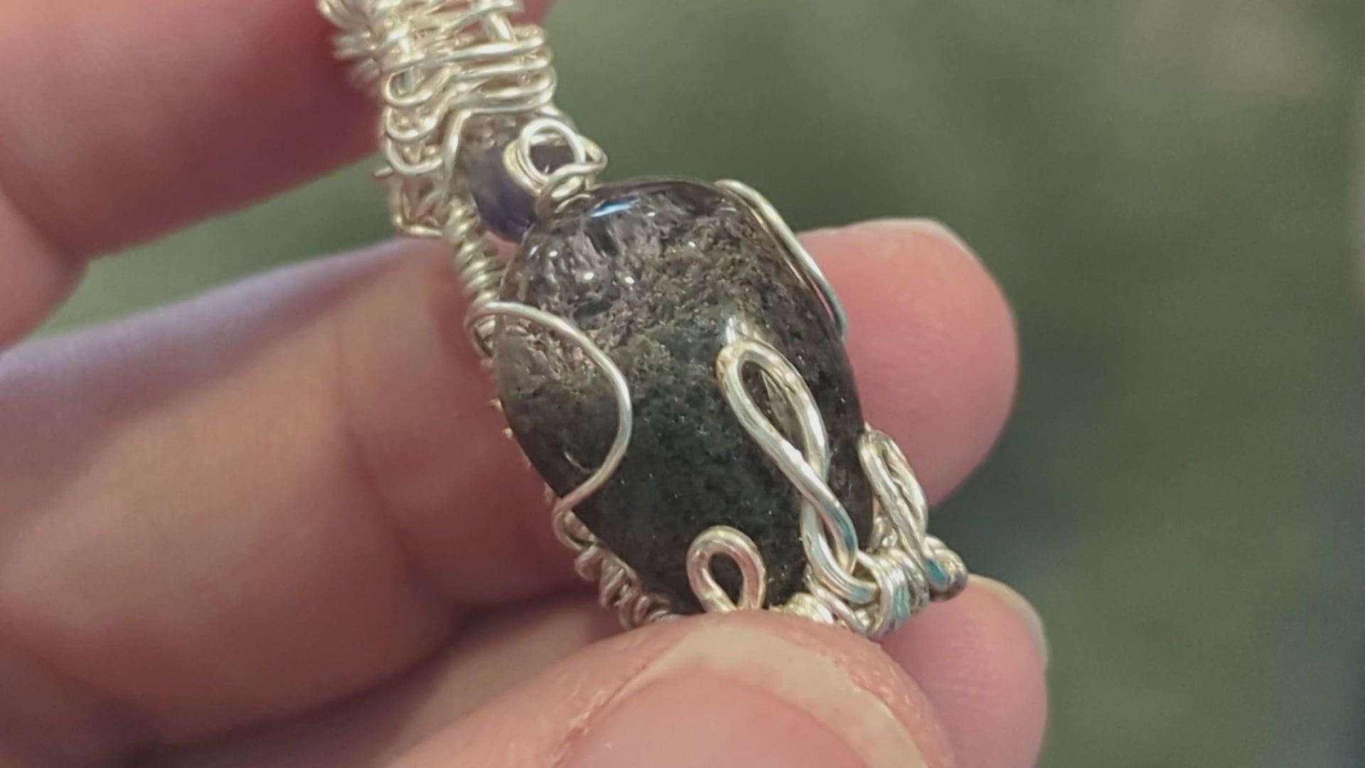 Wire Wrapped Garden Quartz Pendant