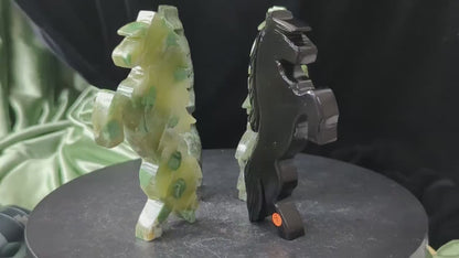 Crystal Jumping Horse Figurines ~ Crystal Horse Carving