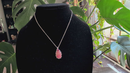 Wire Wrapped Rhodochrosite Pendant